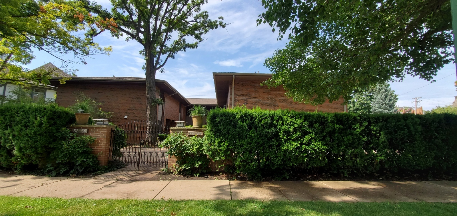 a view of backyard with green space