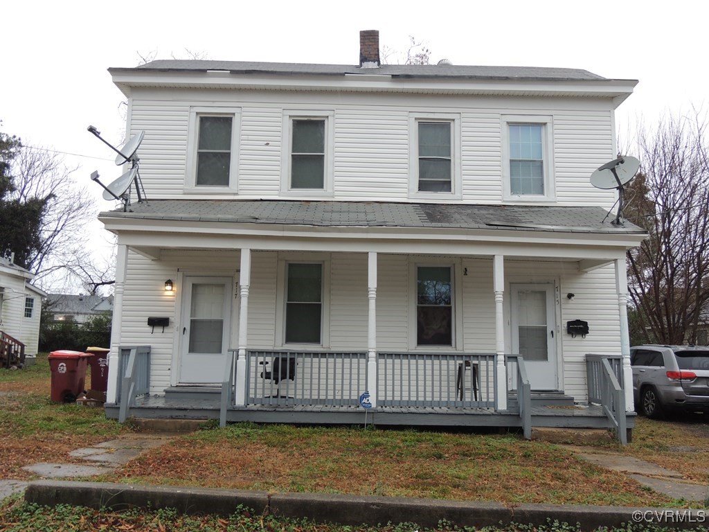 View of front of home with a porch