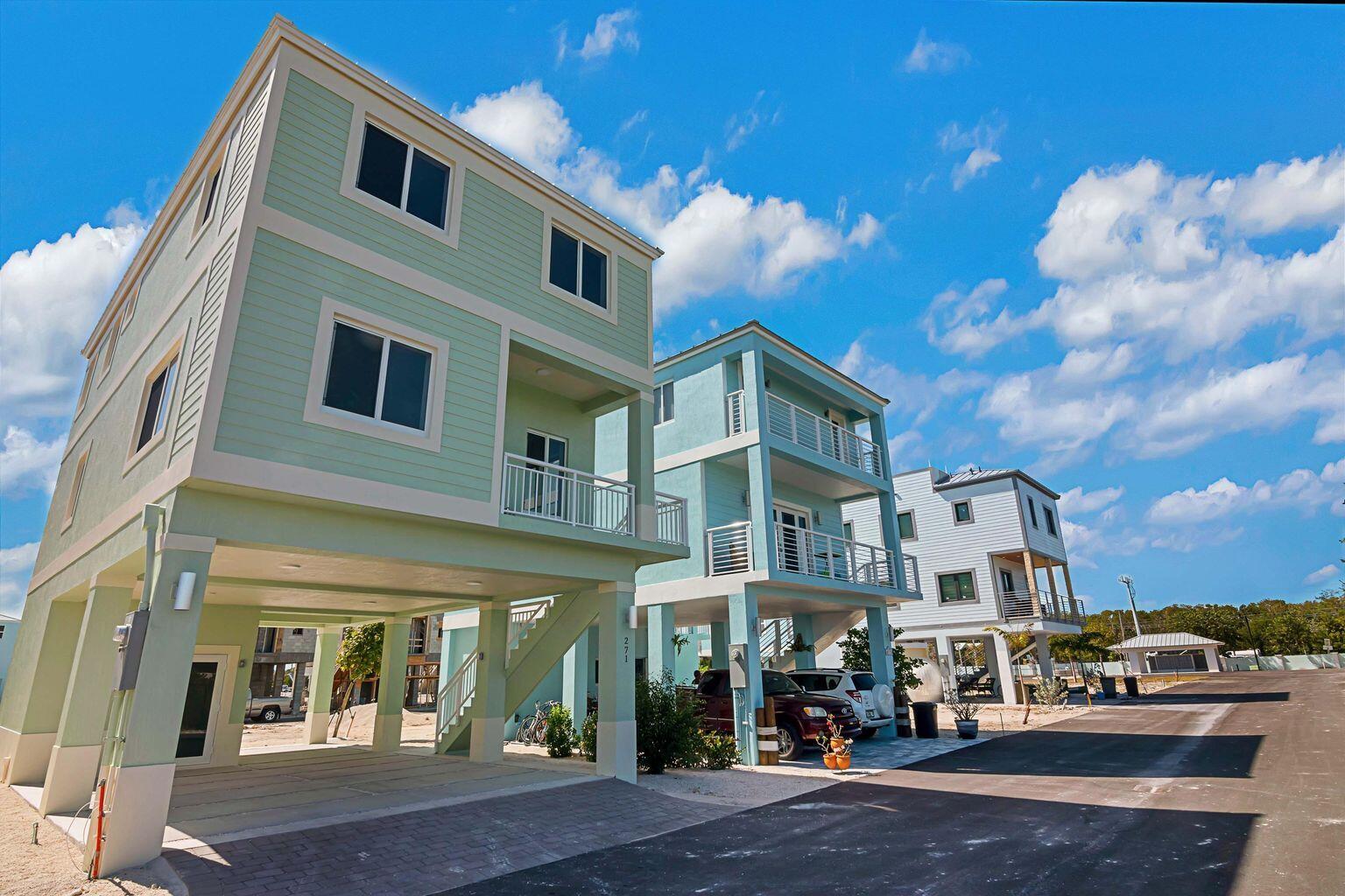 a front view of a building with street view