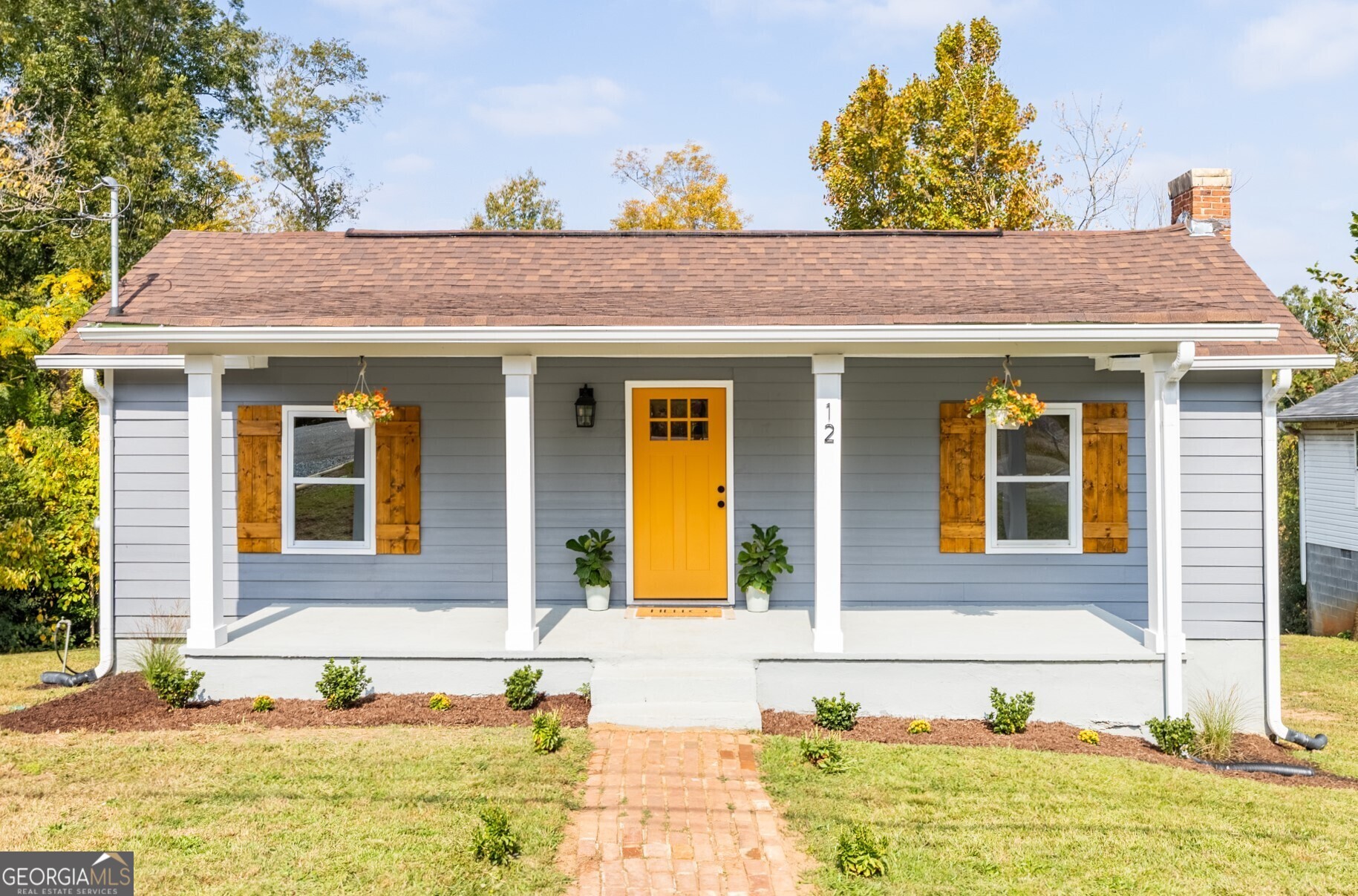 a front view of a house