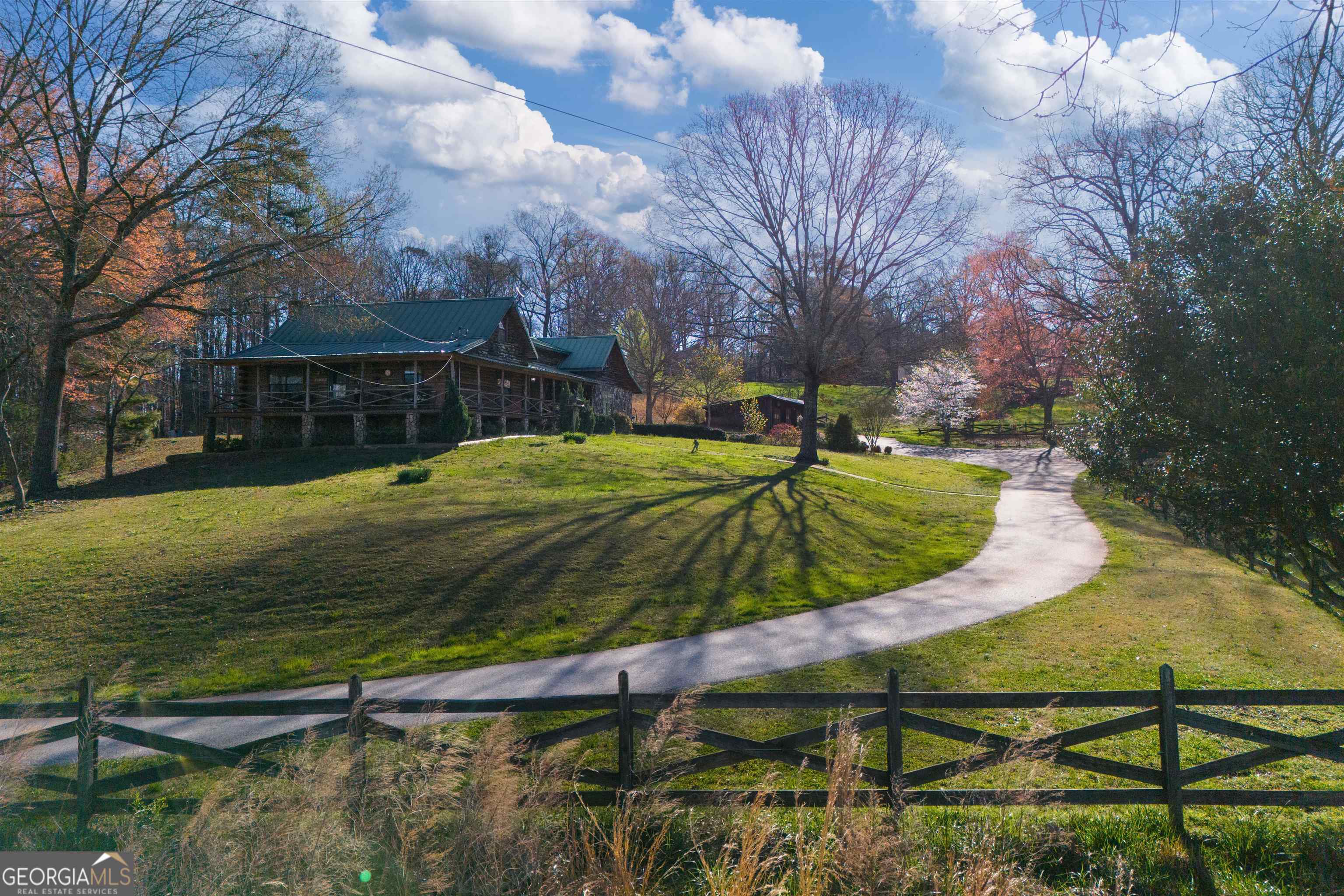 a view of a playground with a patio