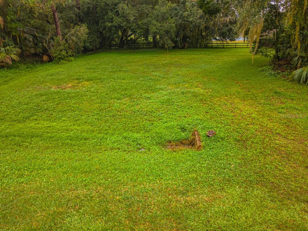 a backyard of a house with lots of green space