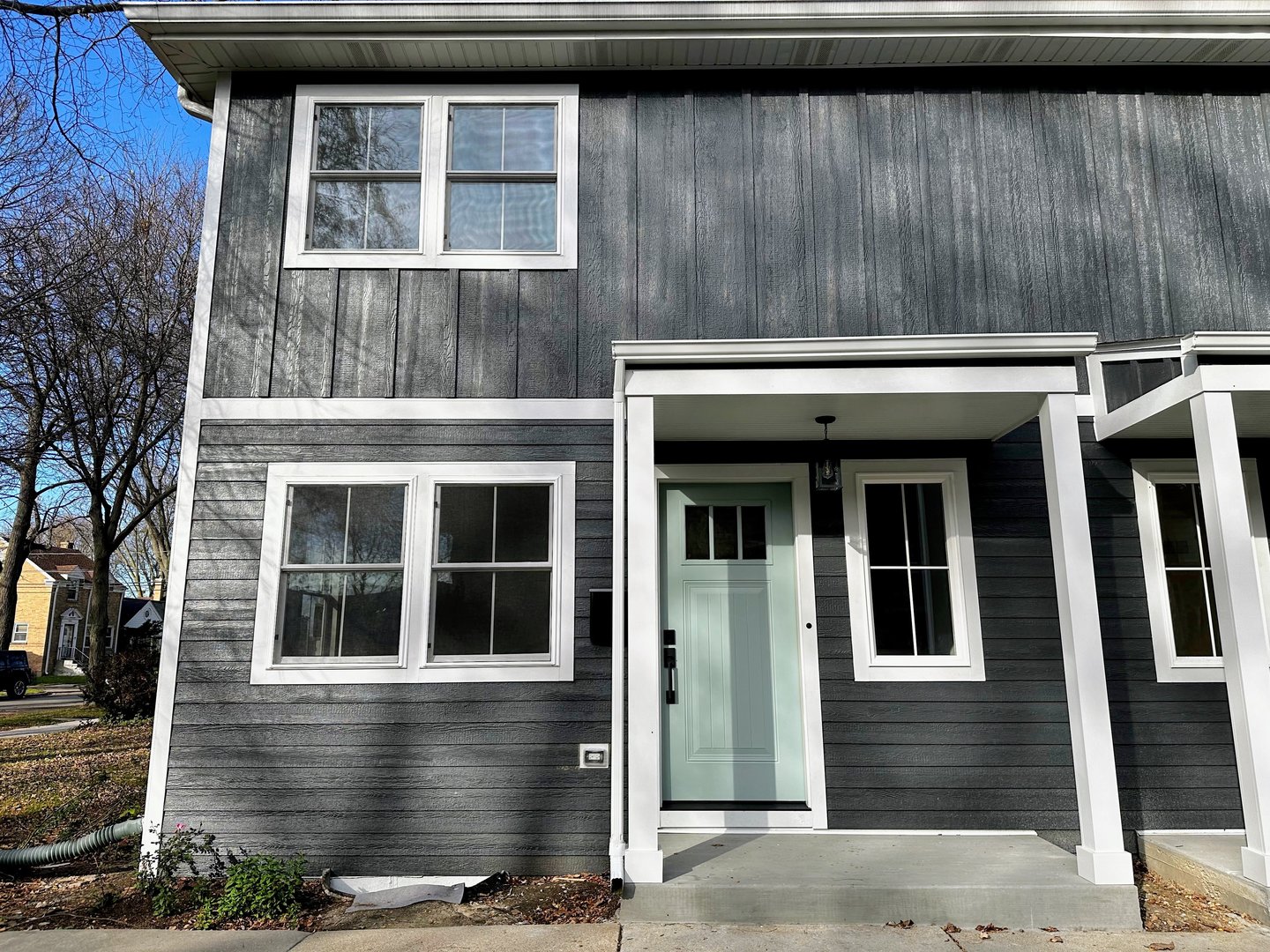 a front view of a house with a window