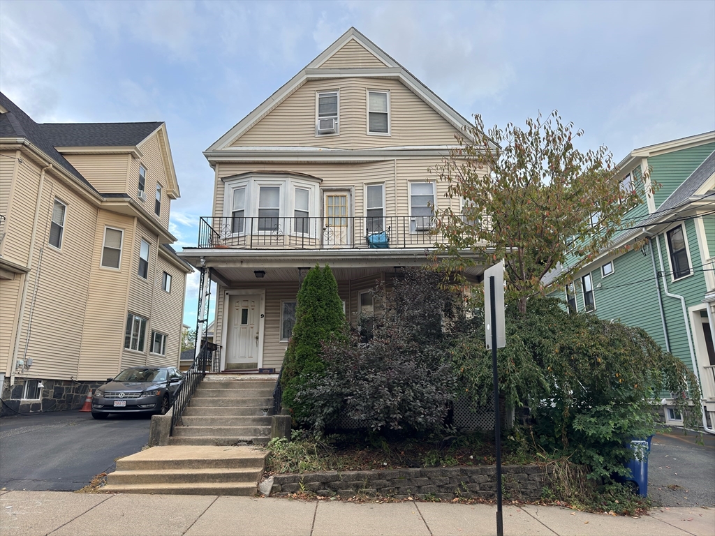 a front view of a house