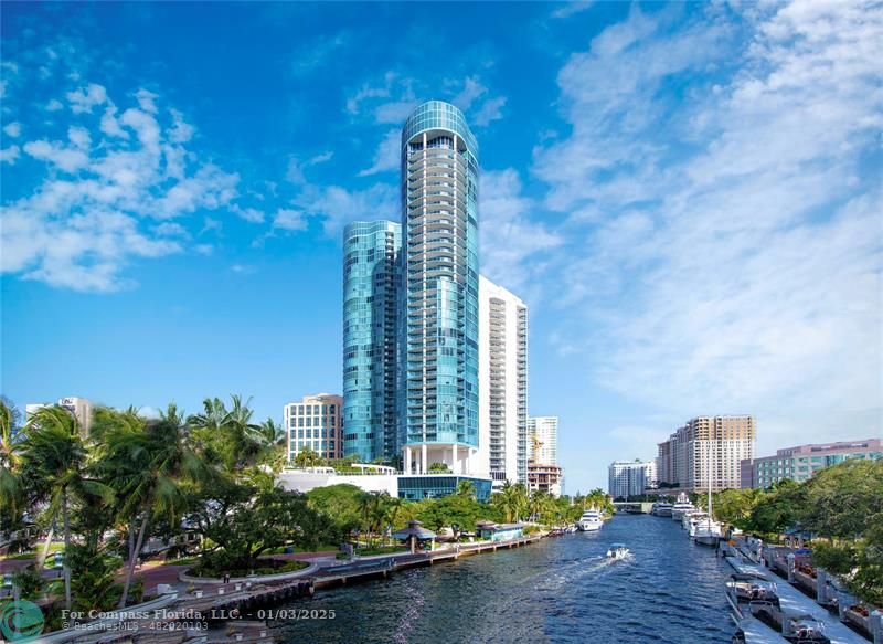 a view of a city with tall buildings