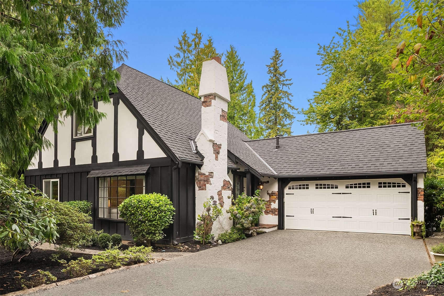 front view of a house with a garage