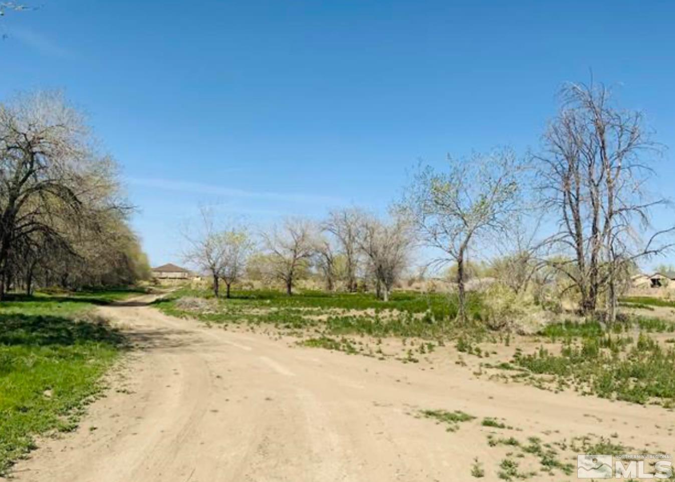 a view of dirt yard with wooden fence