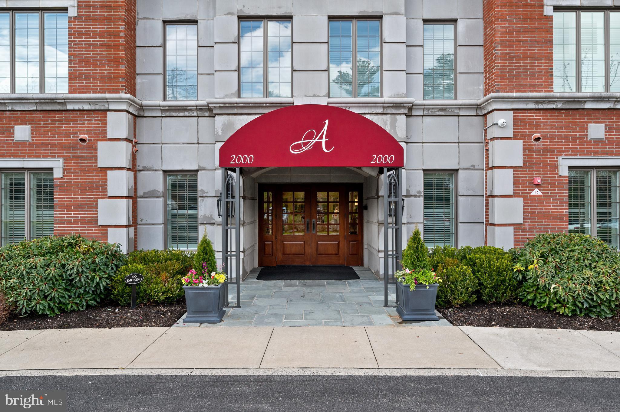 a front view of a building