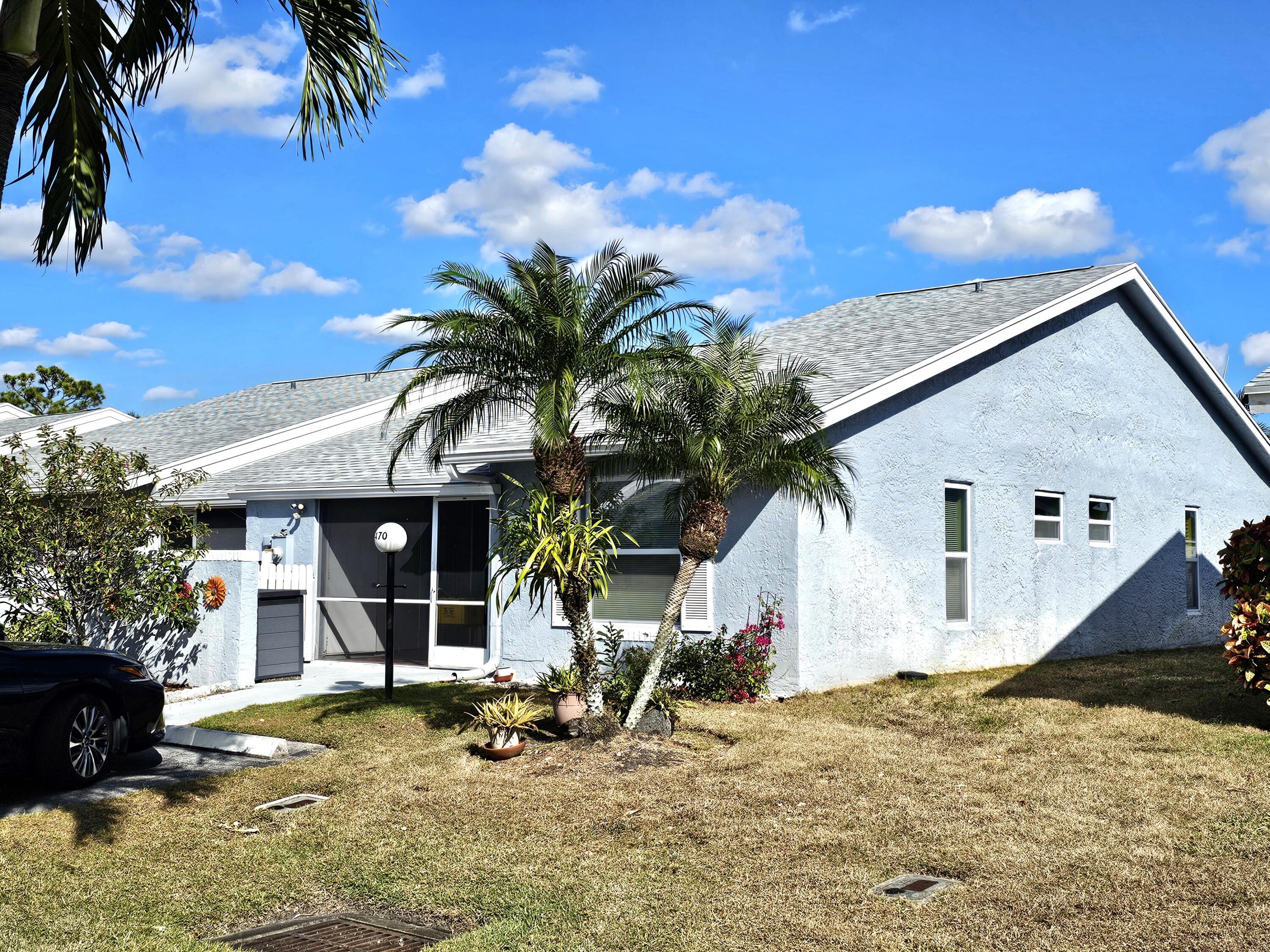 a view of a house with a patio