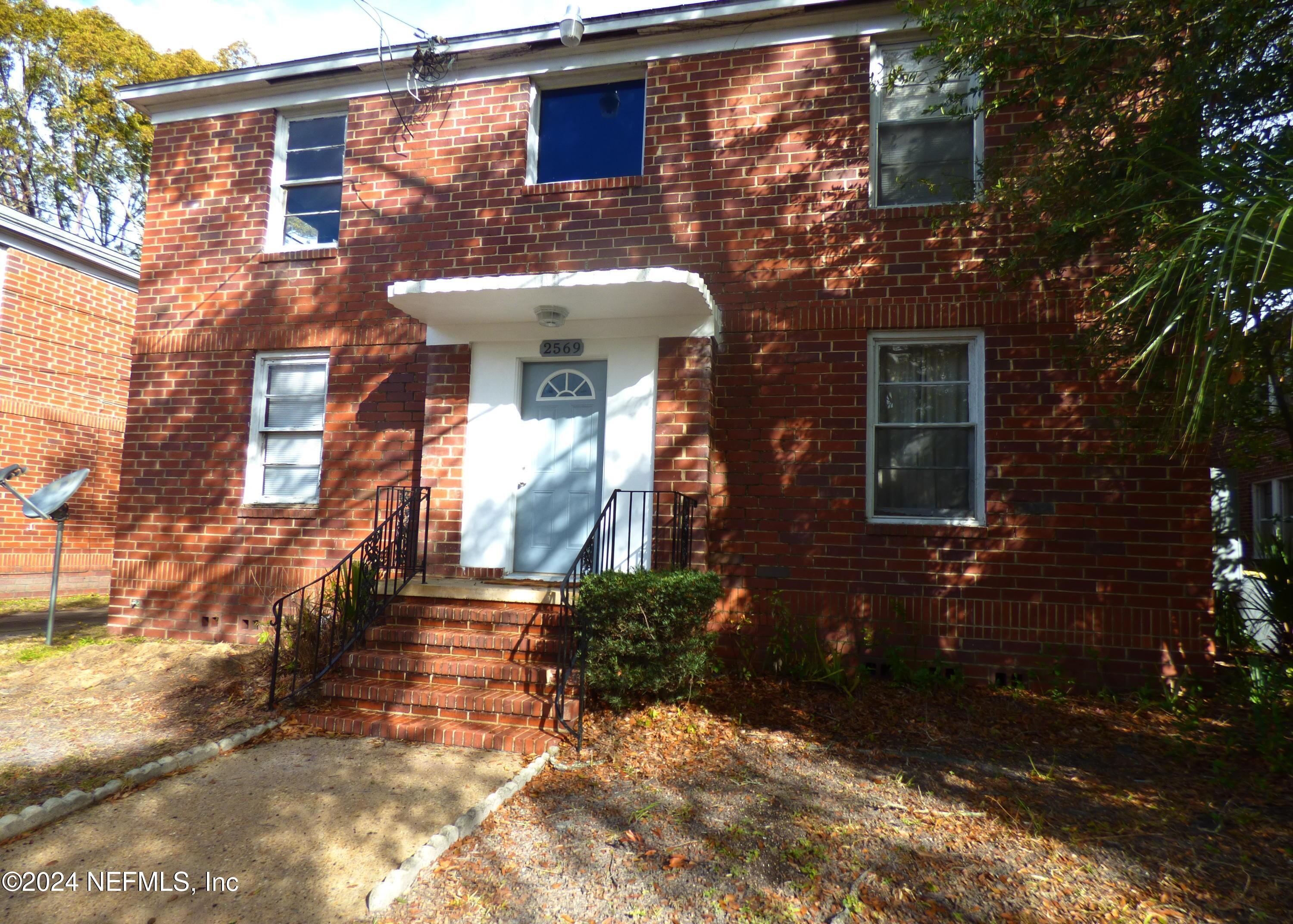 a front view of a house