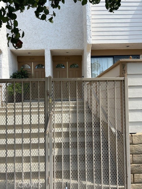 a view of a house with a door