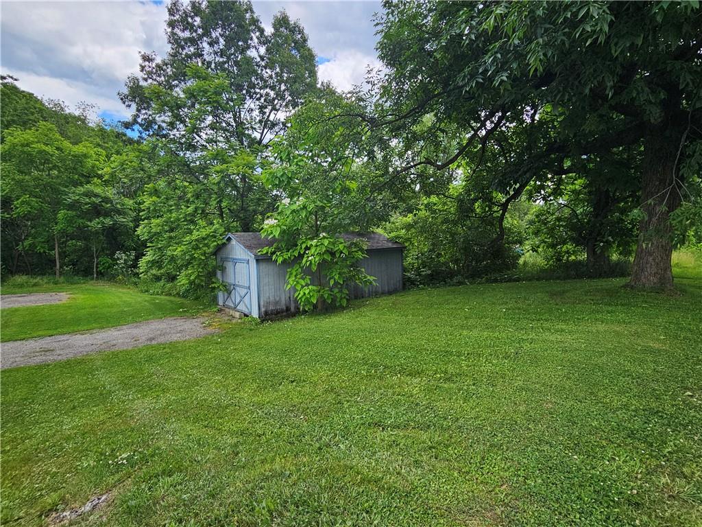 a view of a backyard with a garden