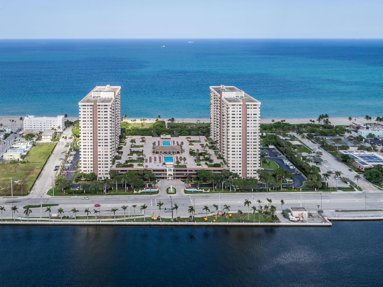 a view of building and ocean