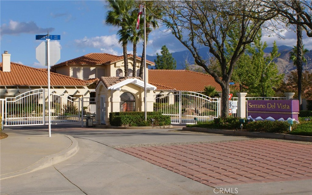 a view of a building and a street