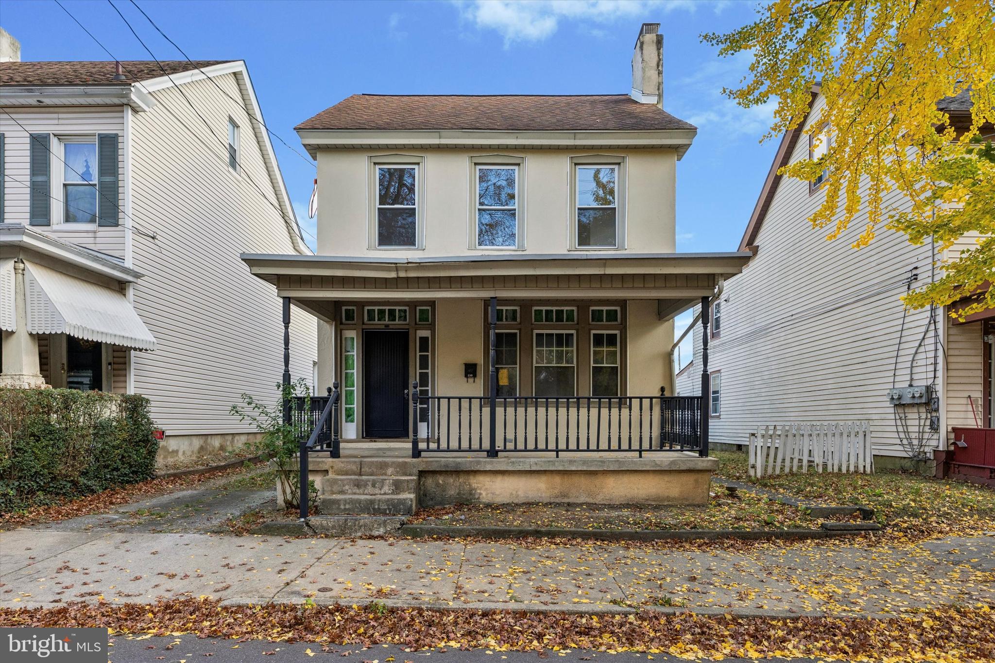 a front view of a house