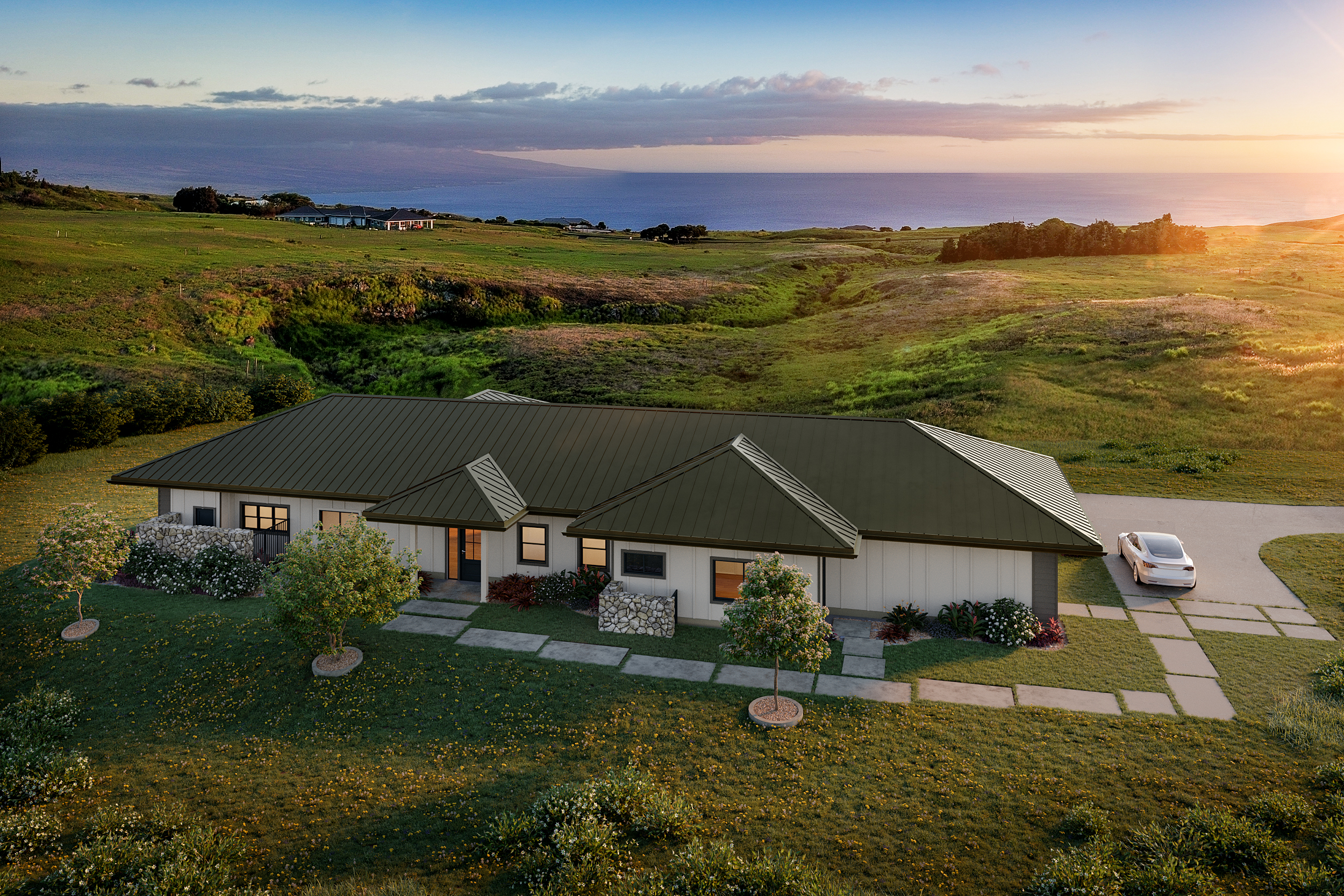 an aerial view of a house