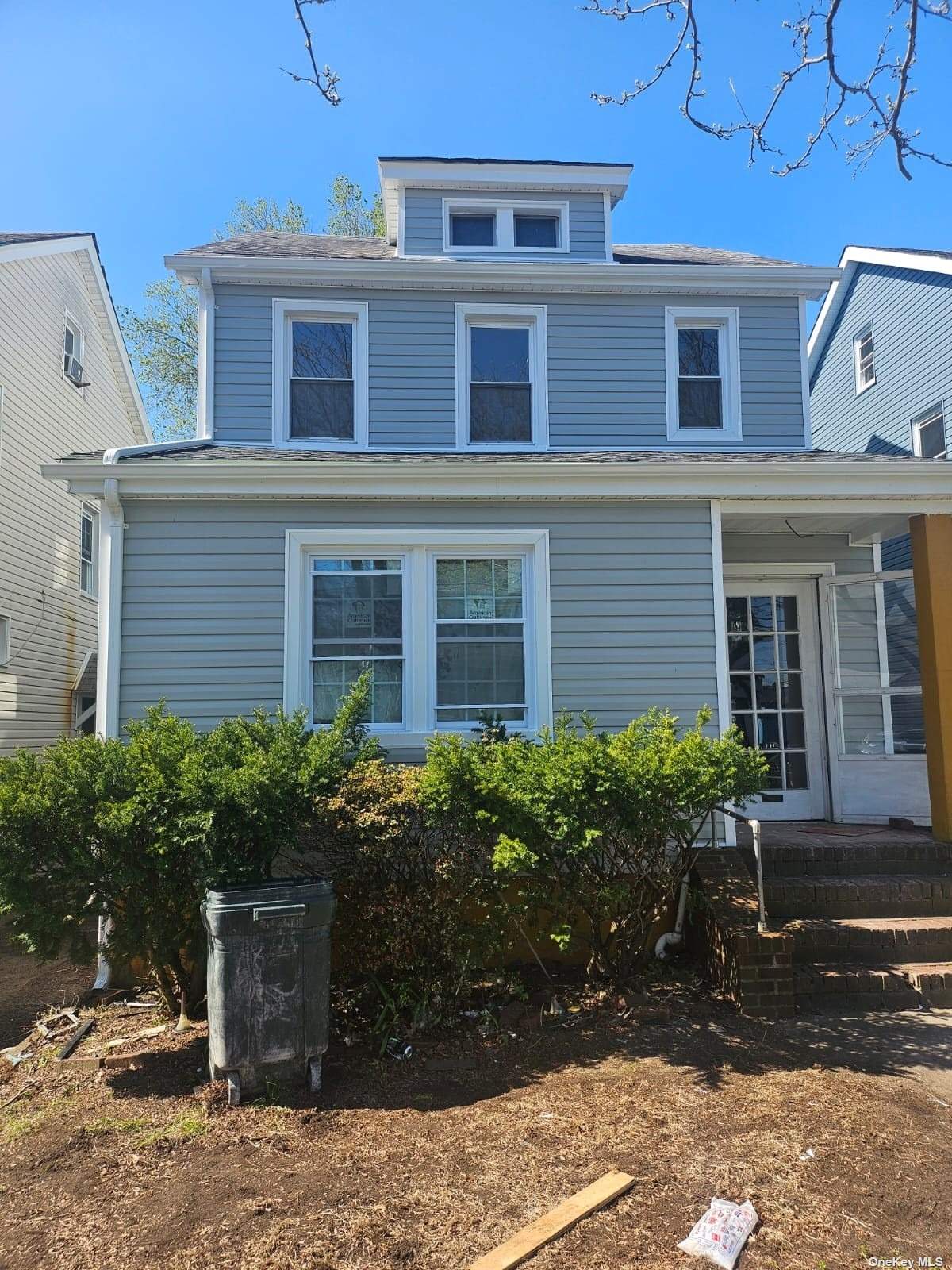 a front view of a house