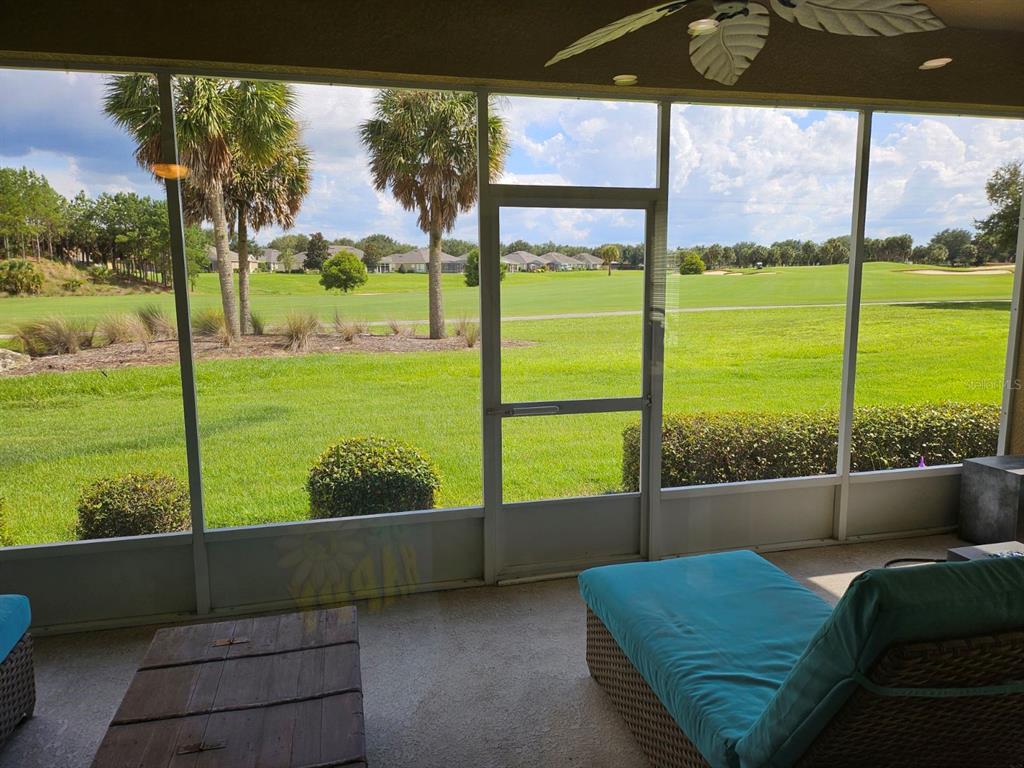 a view of a porch and furniture