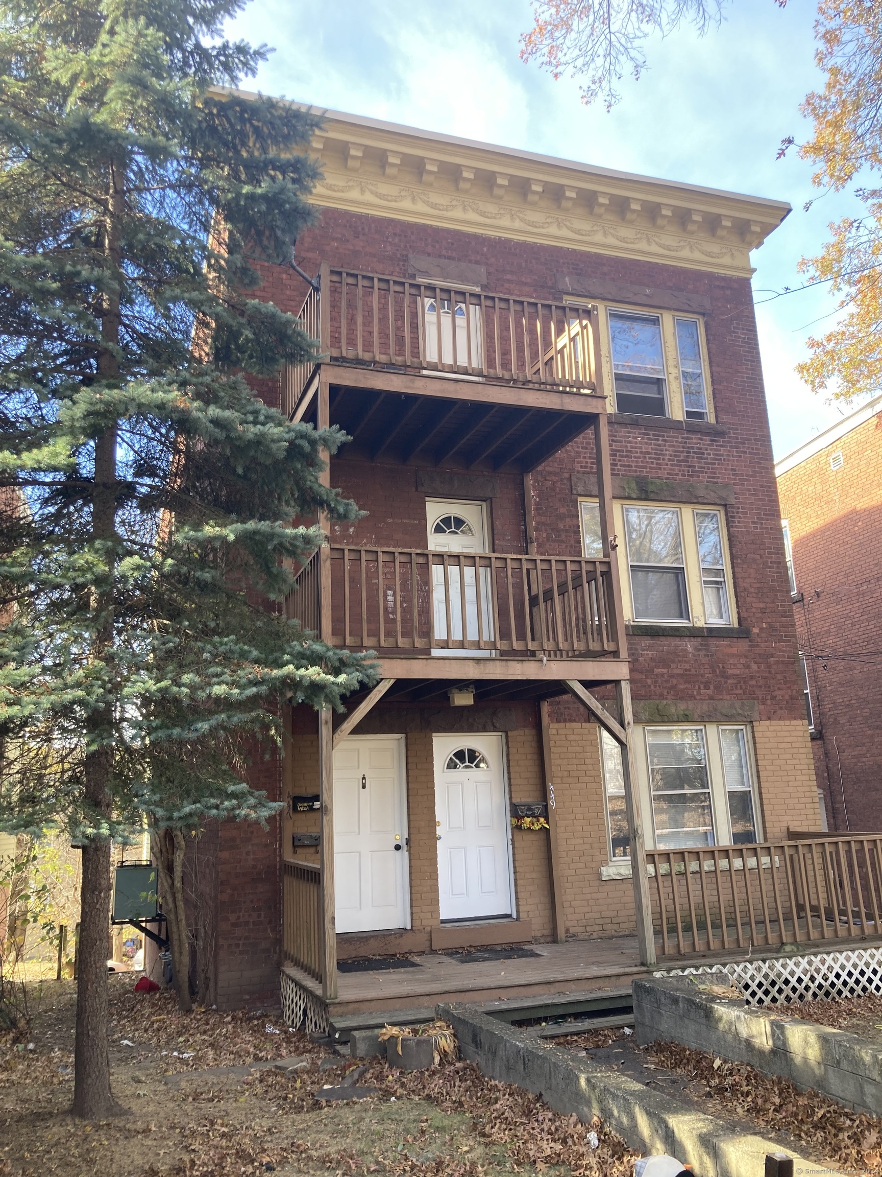 a front view of a house