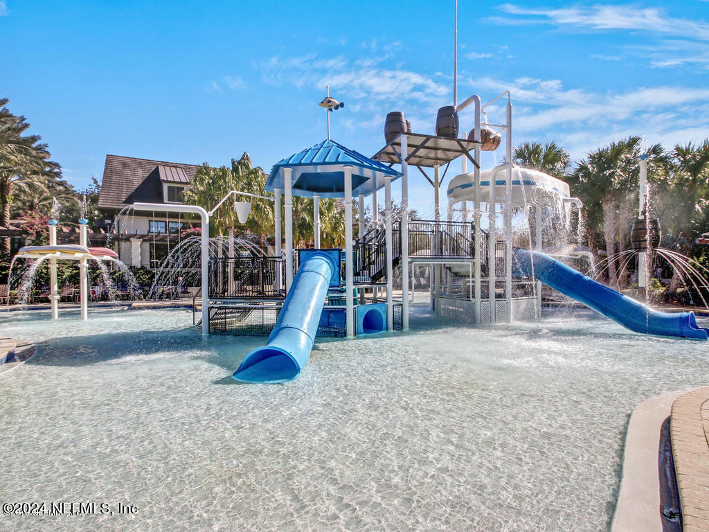 a view of a park with slide