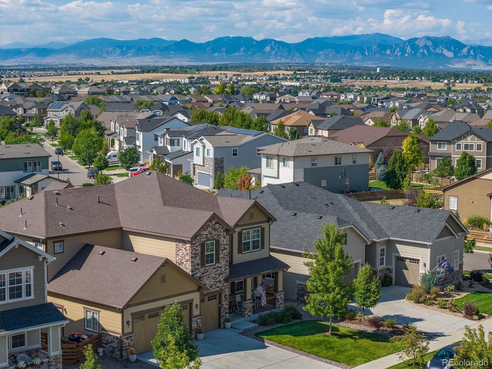 an aerial view of multiple houses