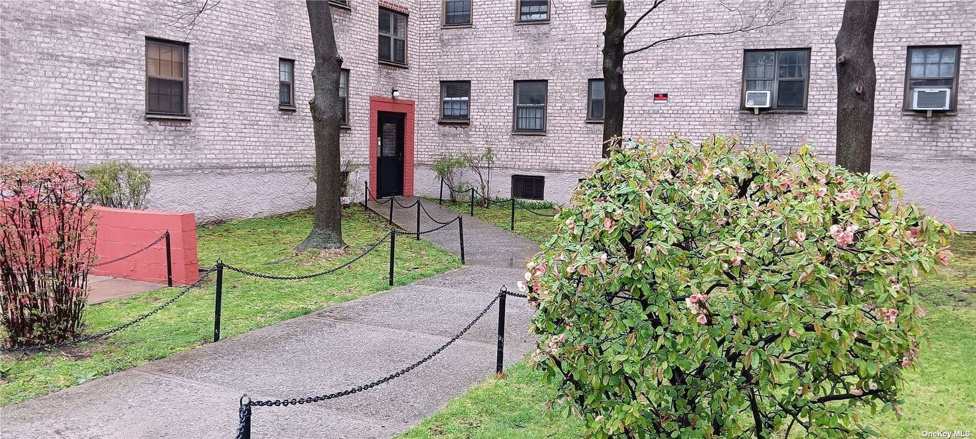 a view of a brick wall of the building