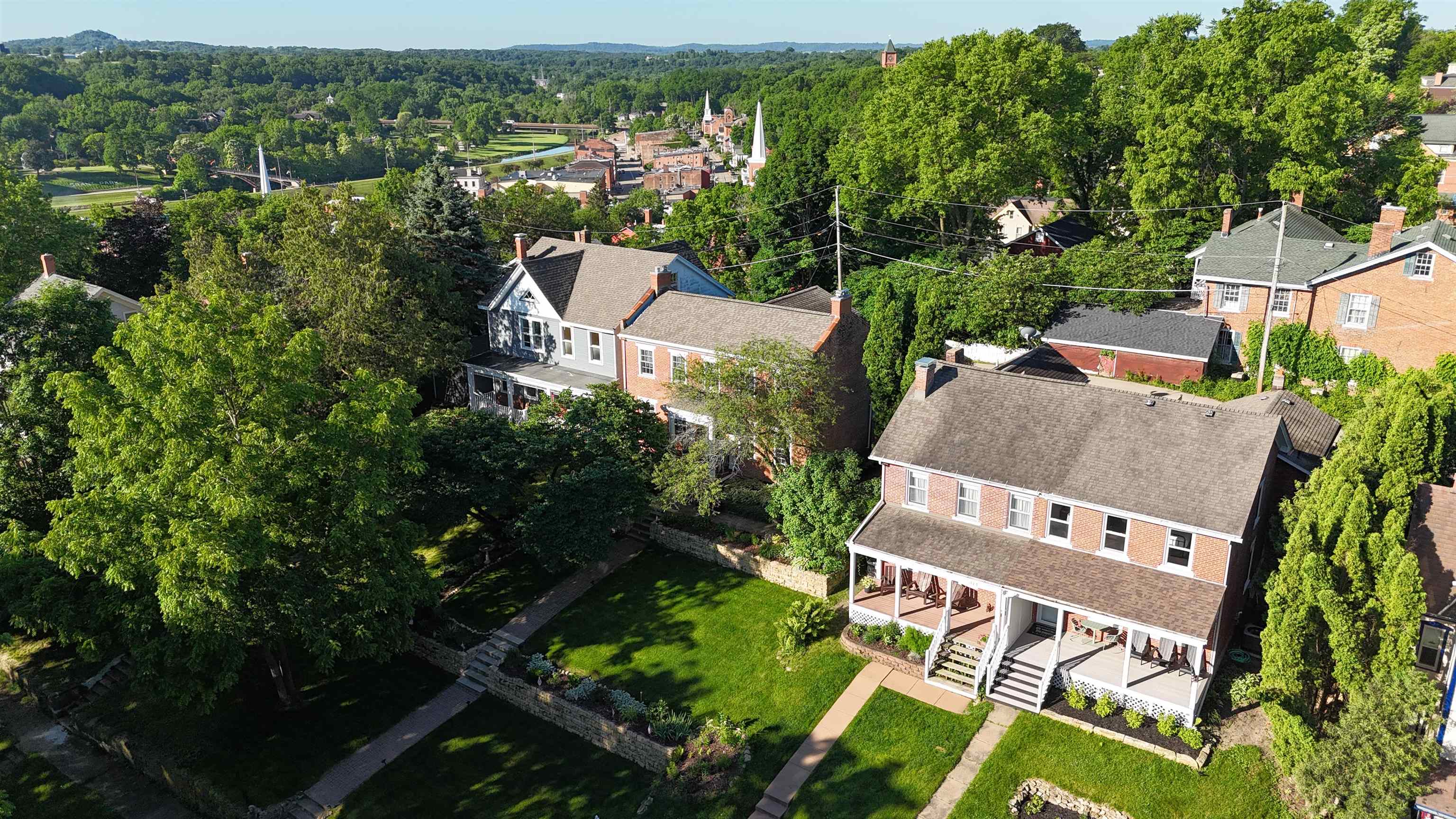 an aerial view of a house