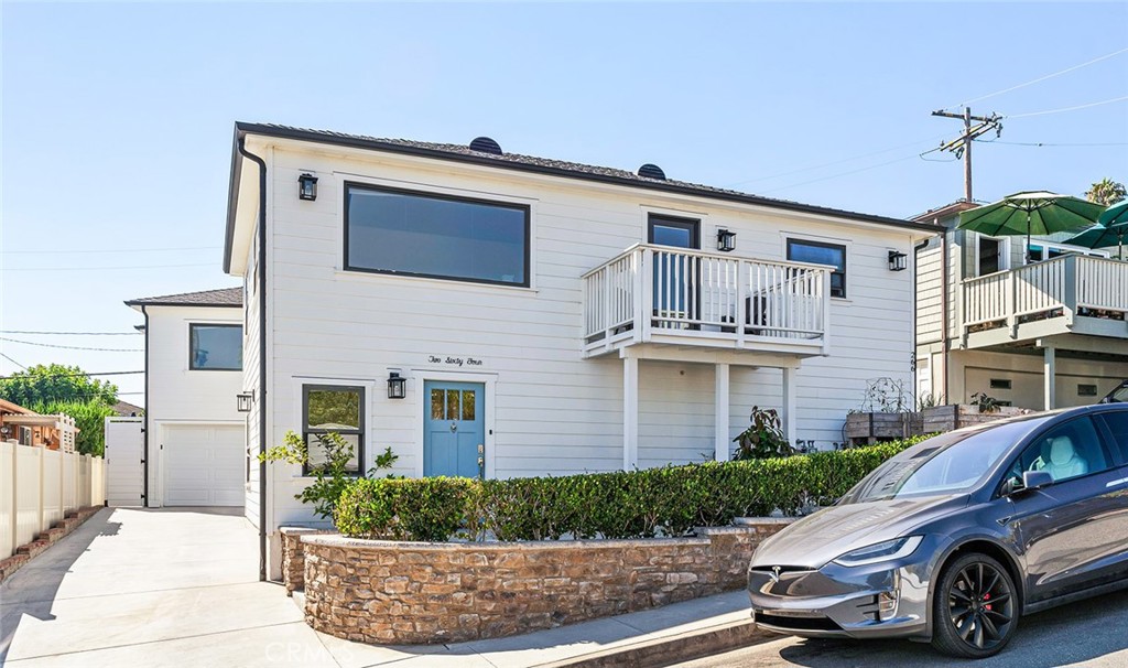 a car parked in front of a house