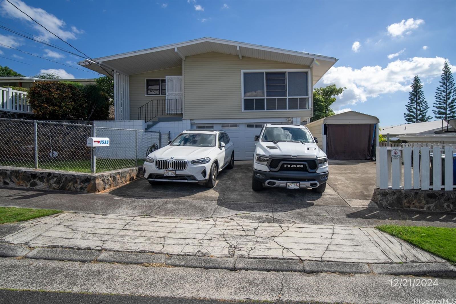 a car parked in front of a house