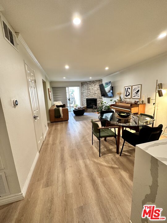 a living room with furniture and a couch