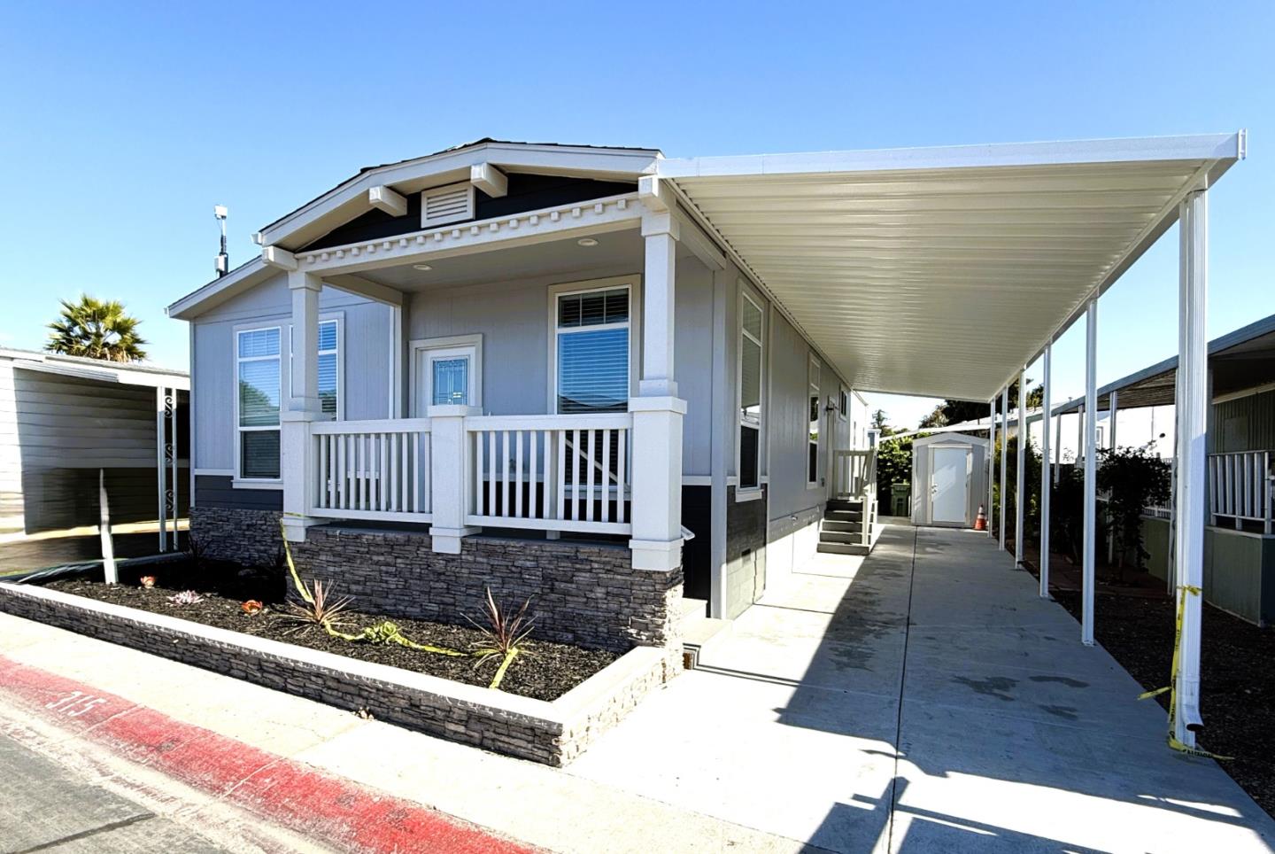 a view of a house with a porch