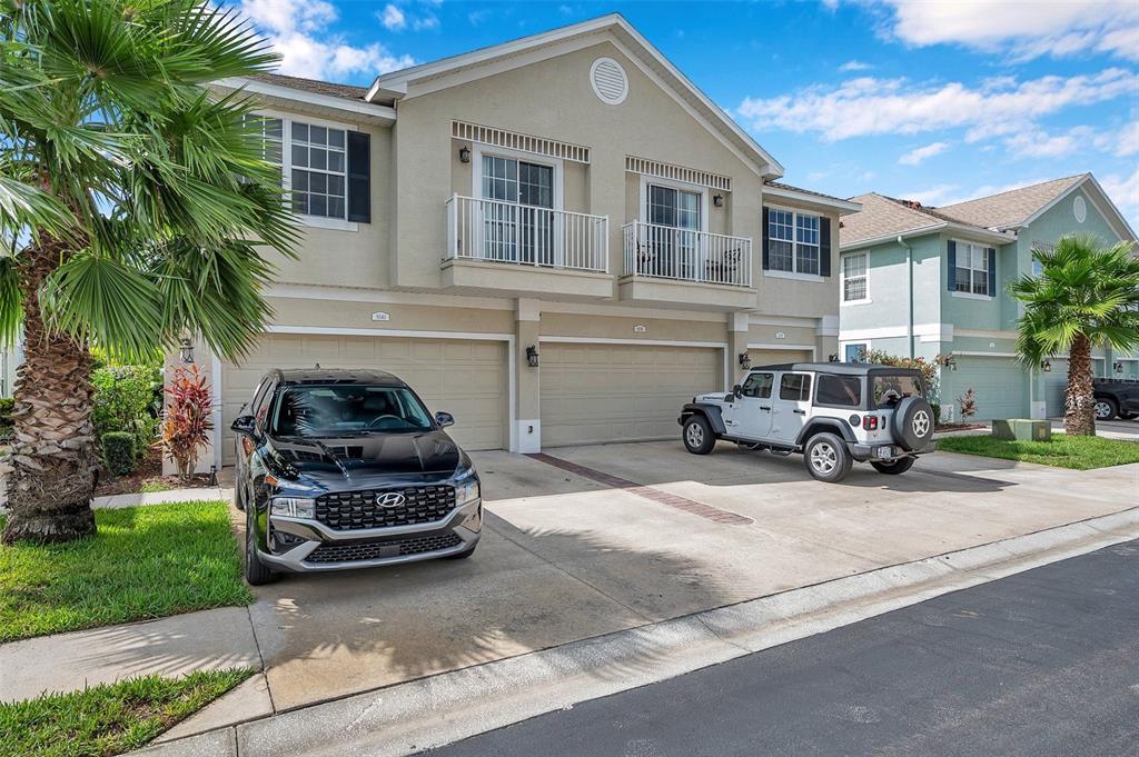 a car parked in front of a house