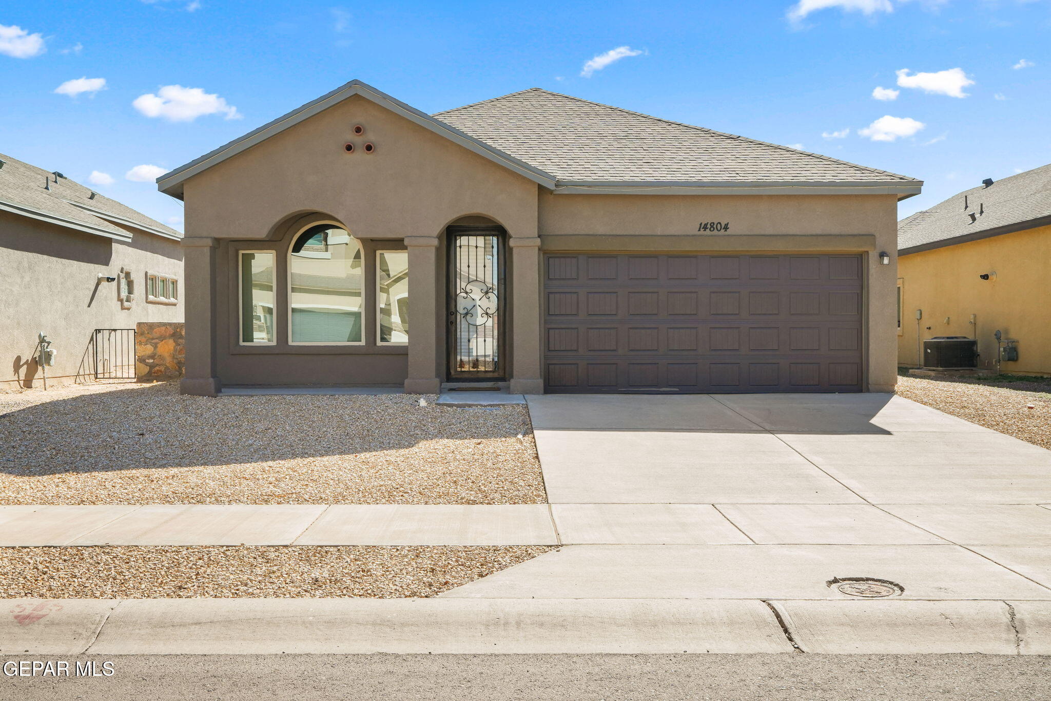 a front view of a house