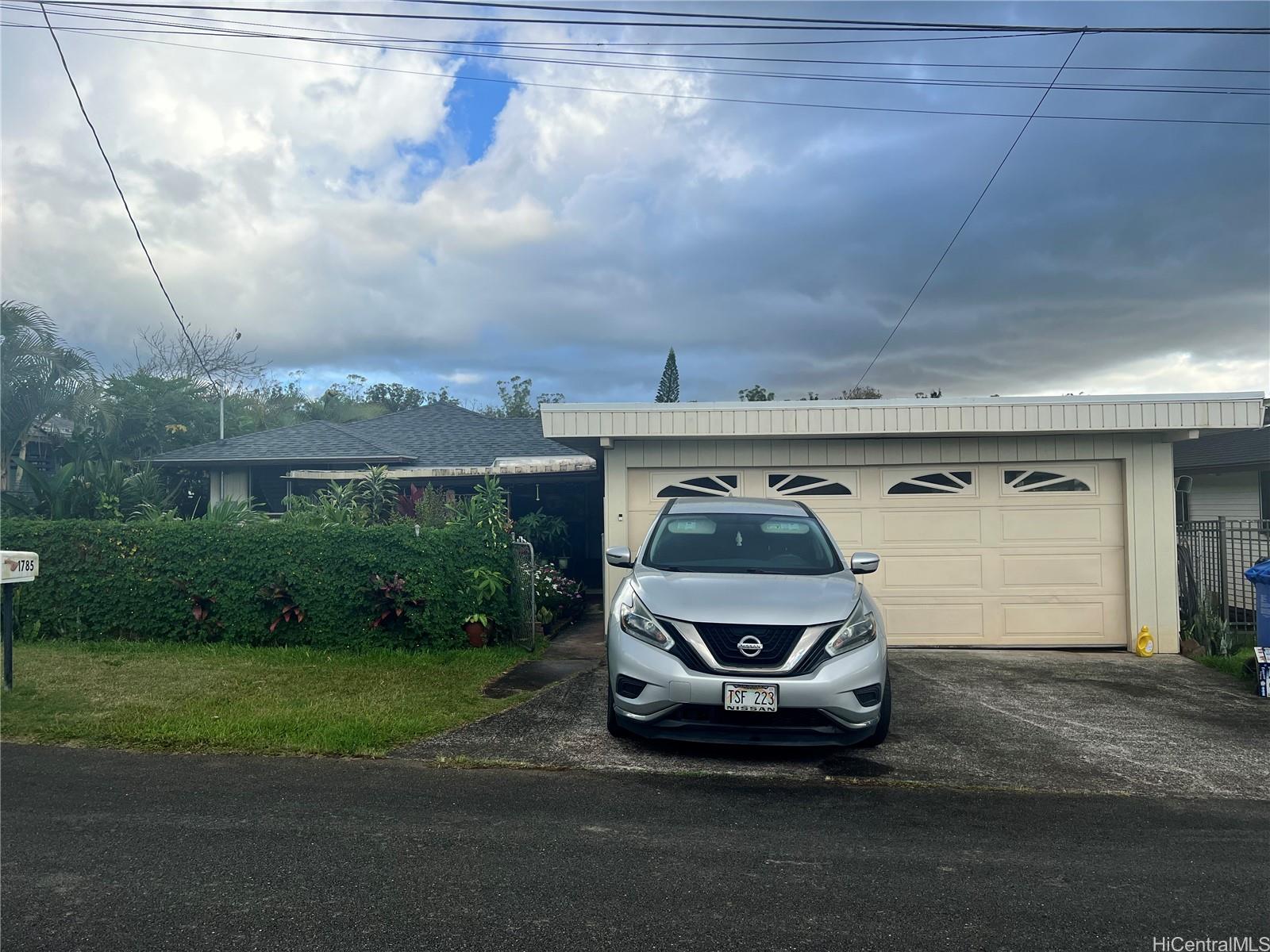 a car parked in the garage