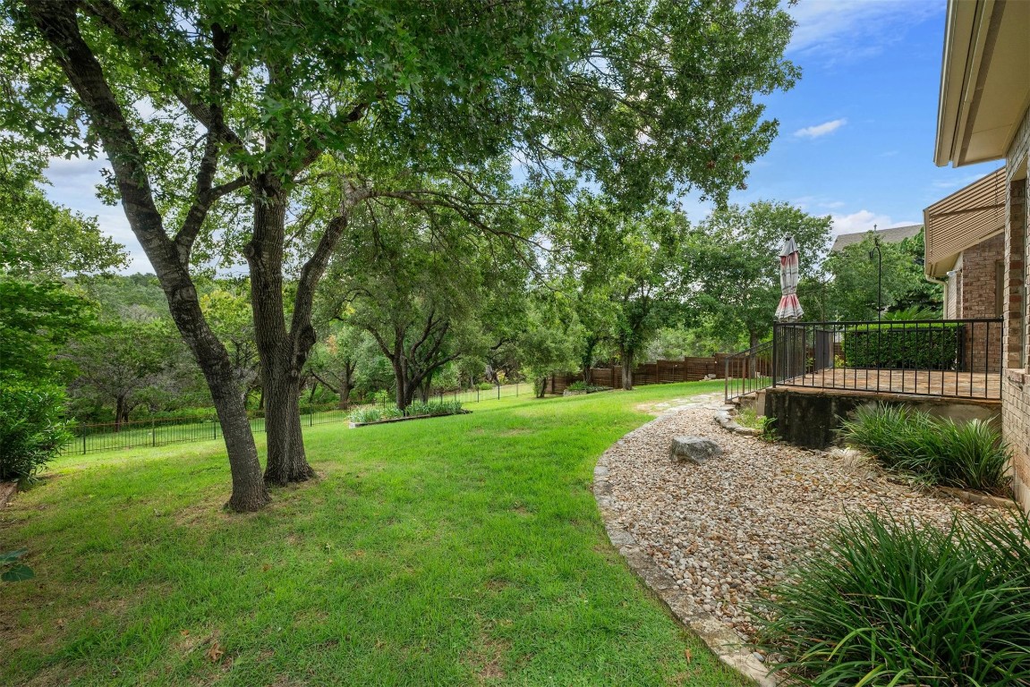 a view of backyard with green space