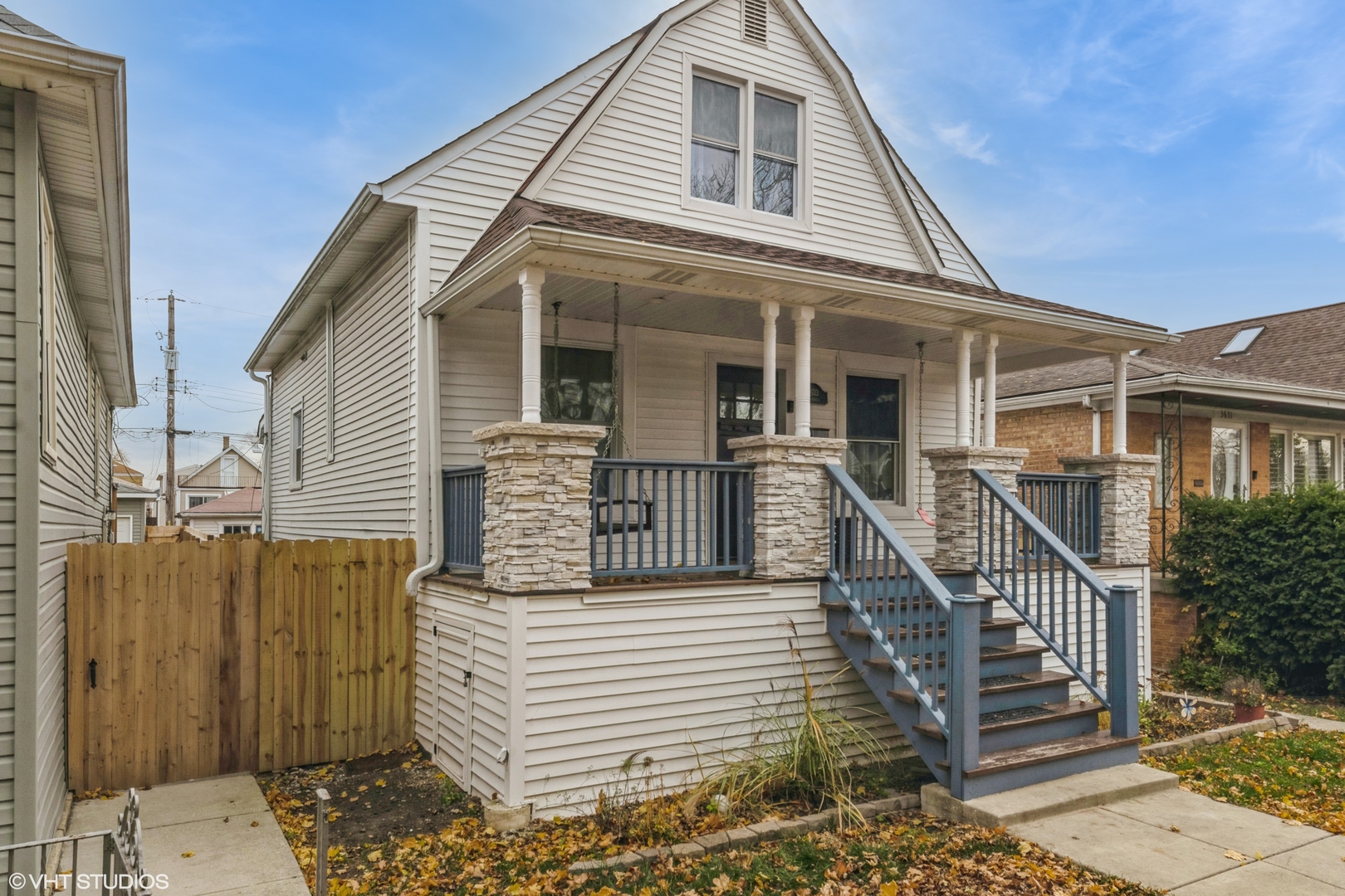 a front view of a house with a balcony