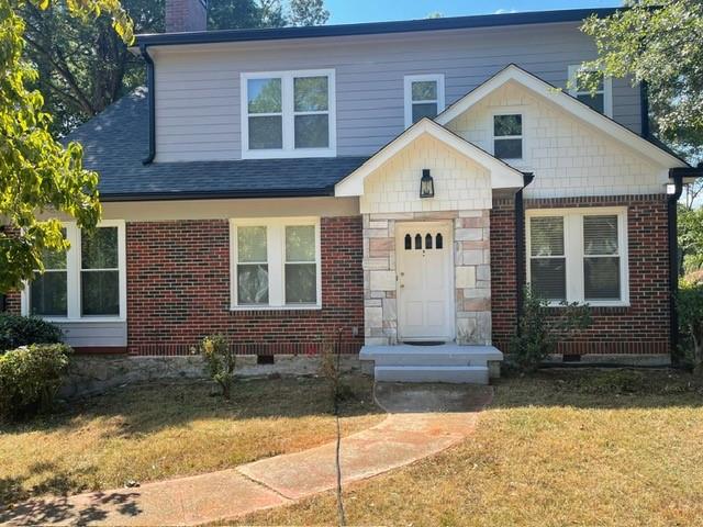 a front view of a house