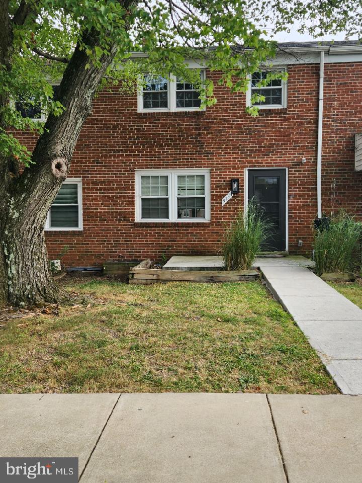 front view of a brick house