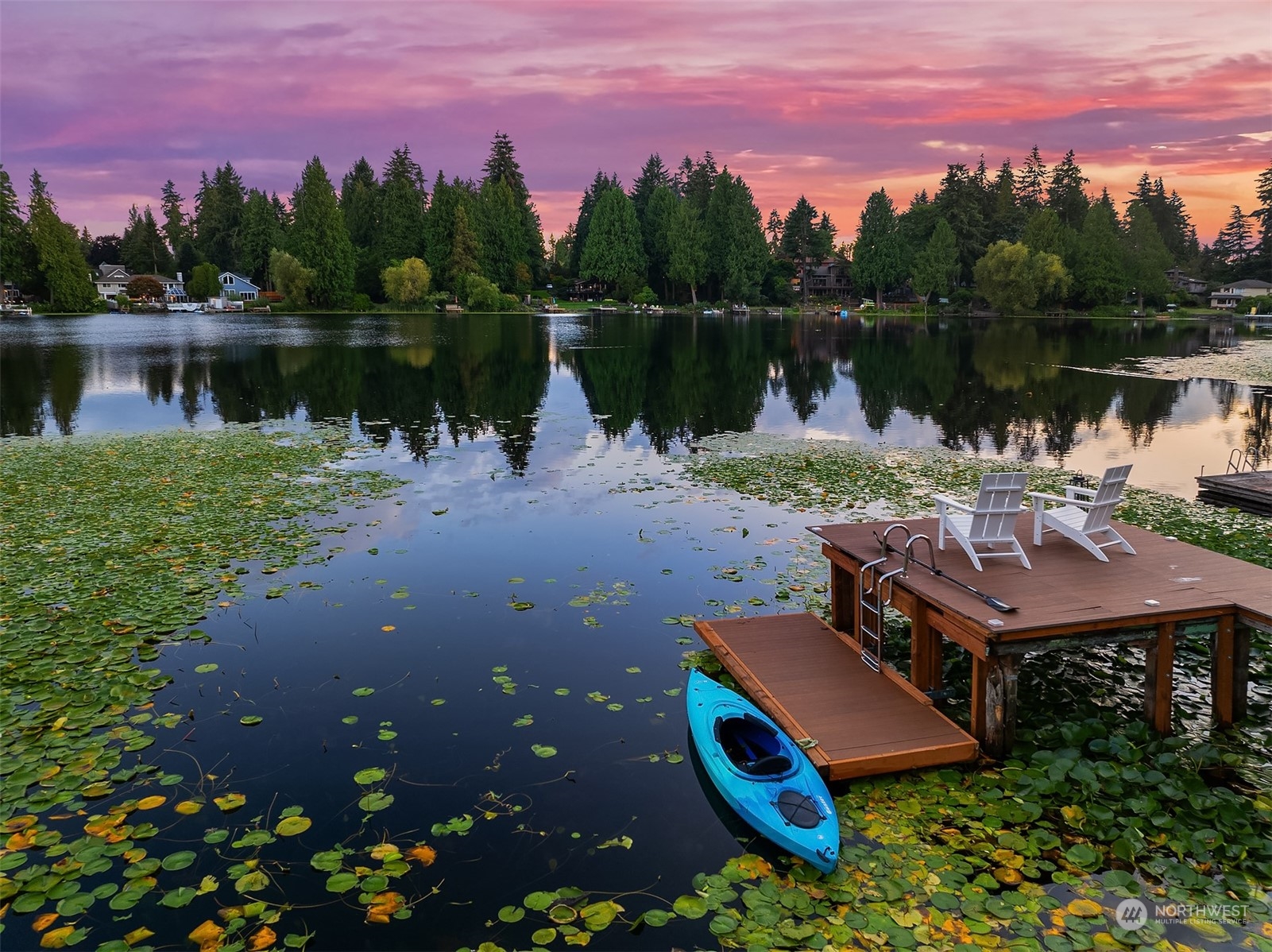 a view of a lake with a mountain view