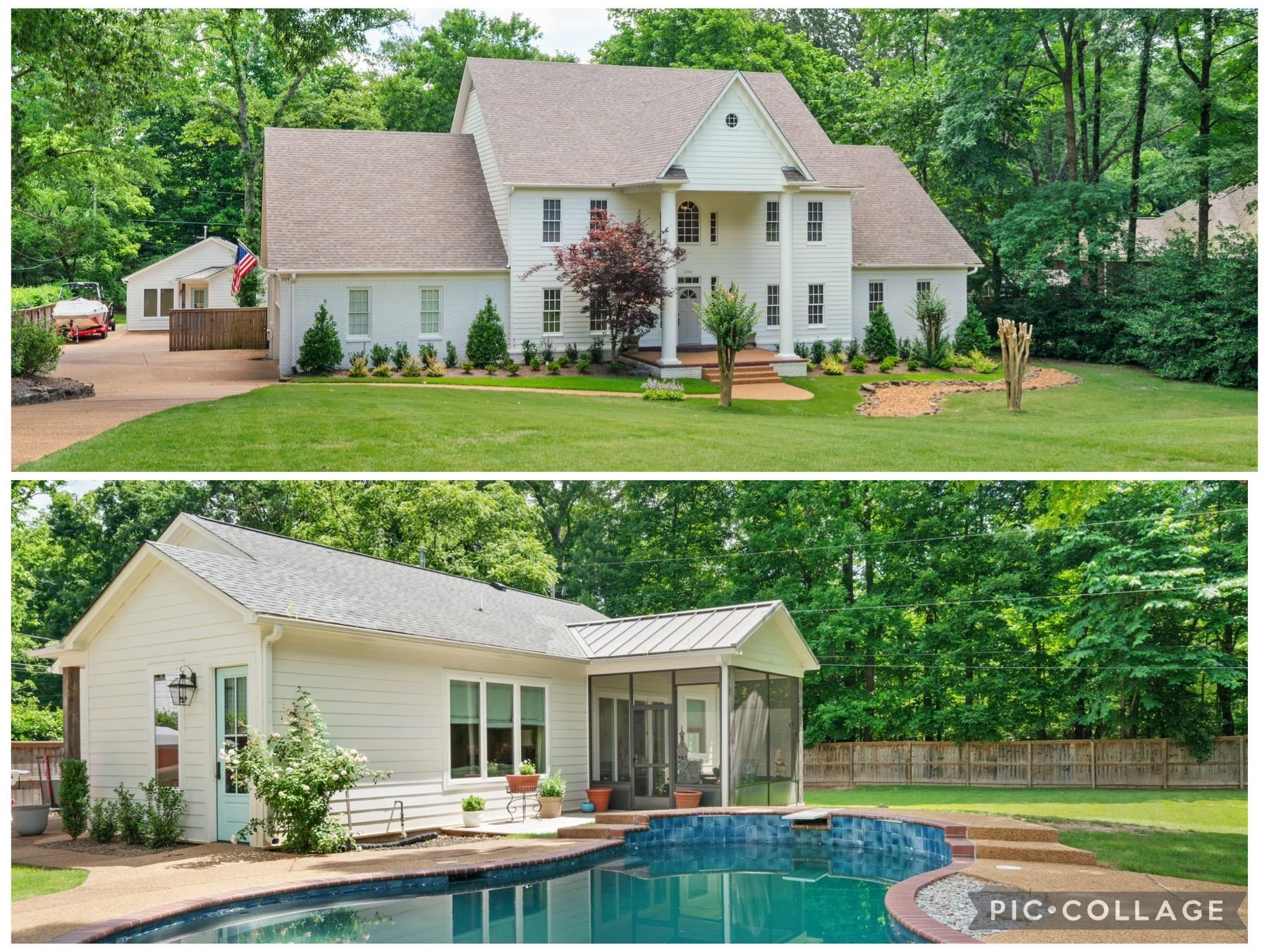 View of swimming pool featuring a sunroom, a lawn, and a patio