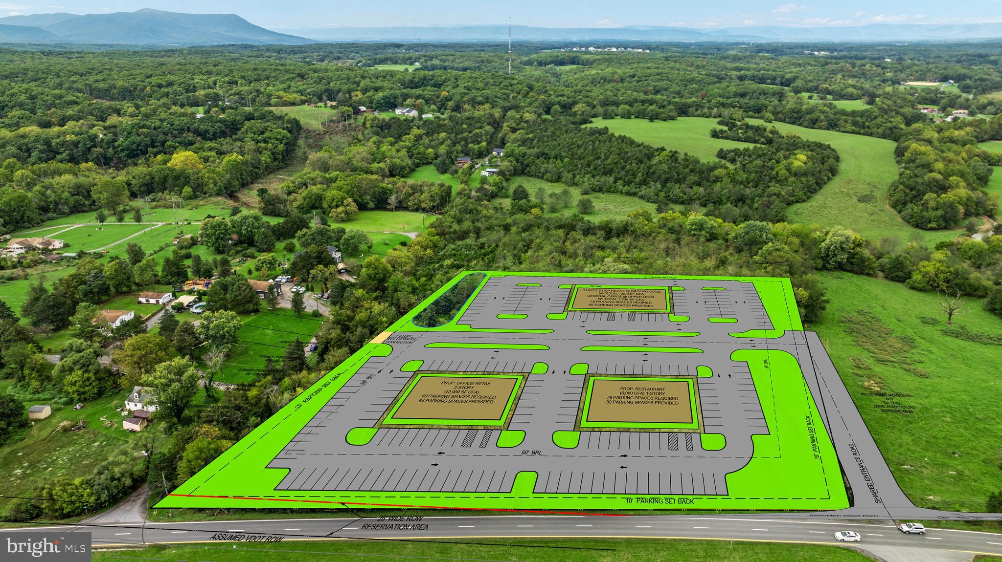 an aerial view of a yard