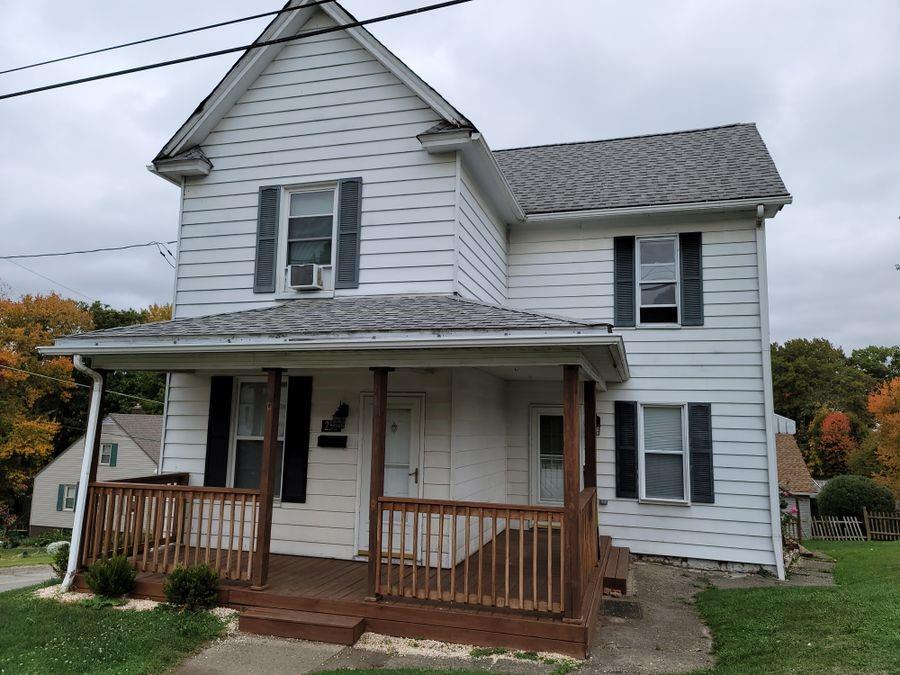 a front view of a house