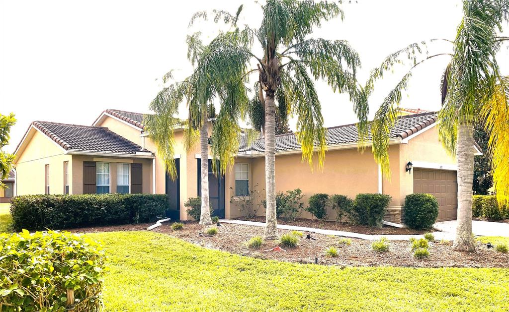 a view of a house with a yard