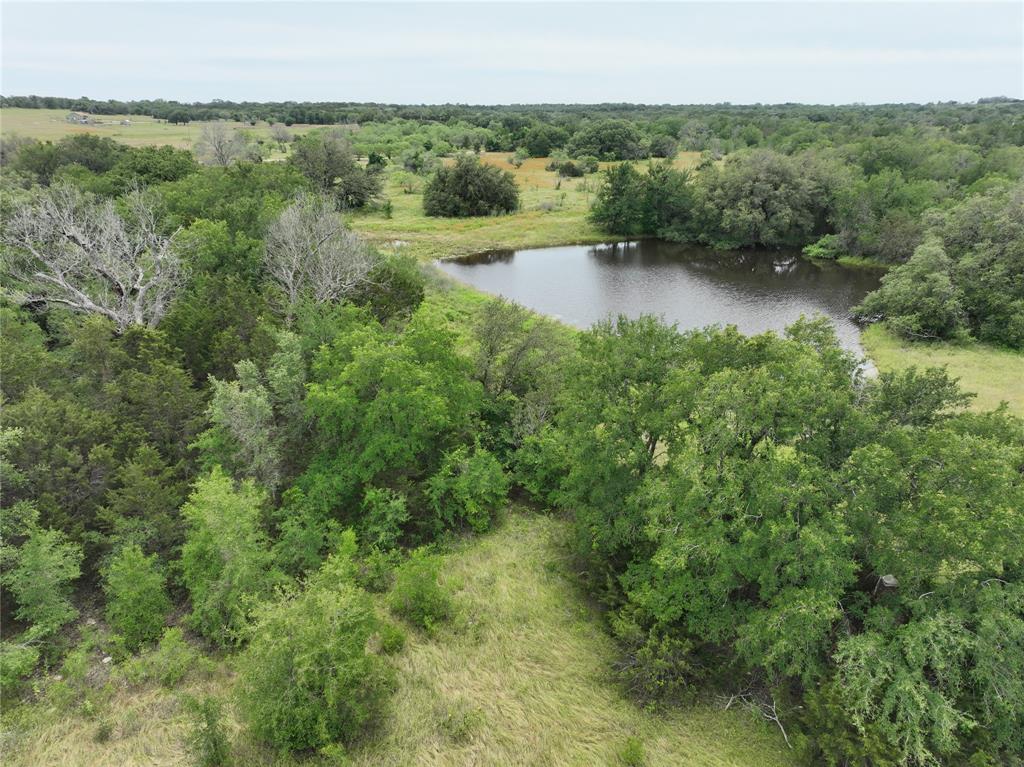 a view of lake with green space