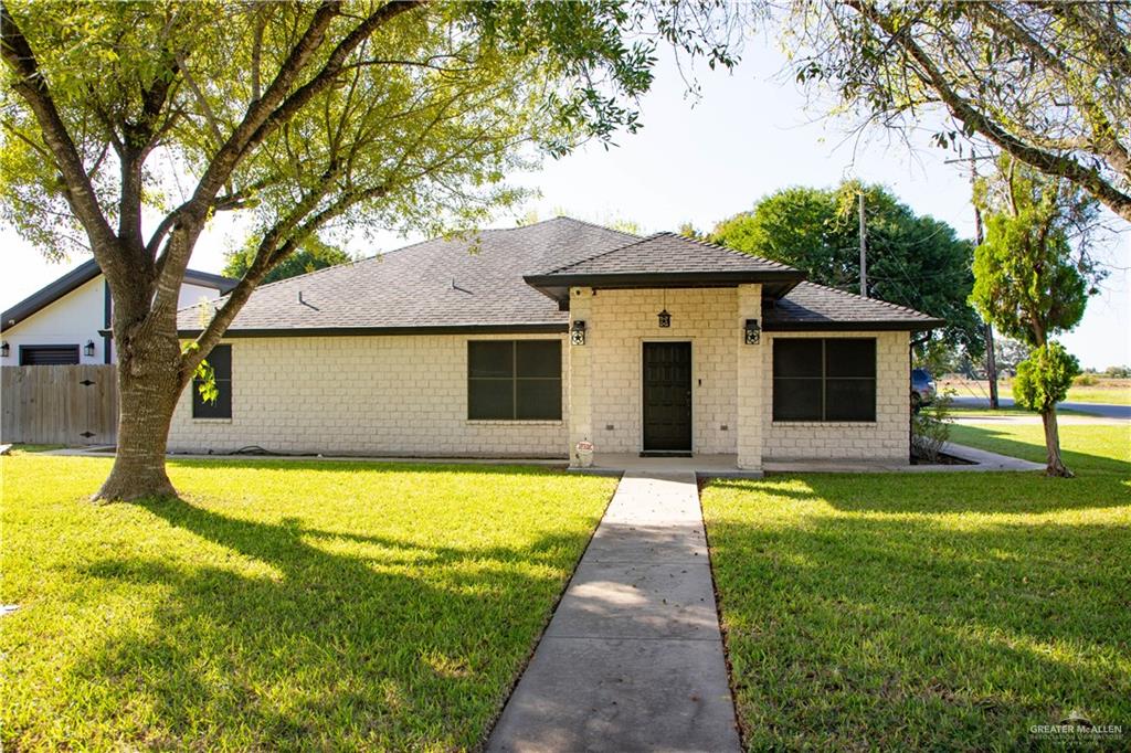 View of front of home with a front lawn