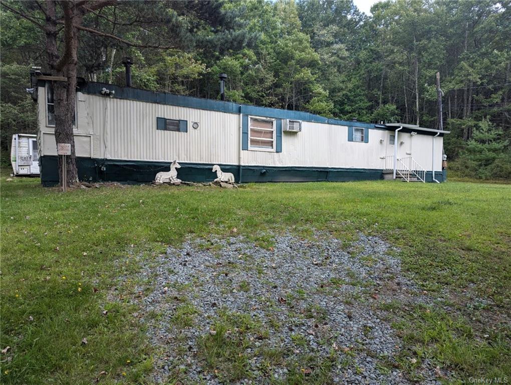 a view of a back yard with green space