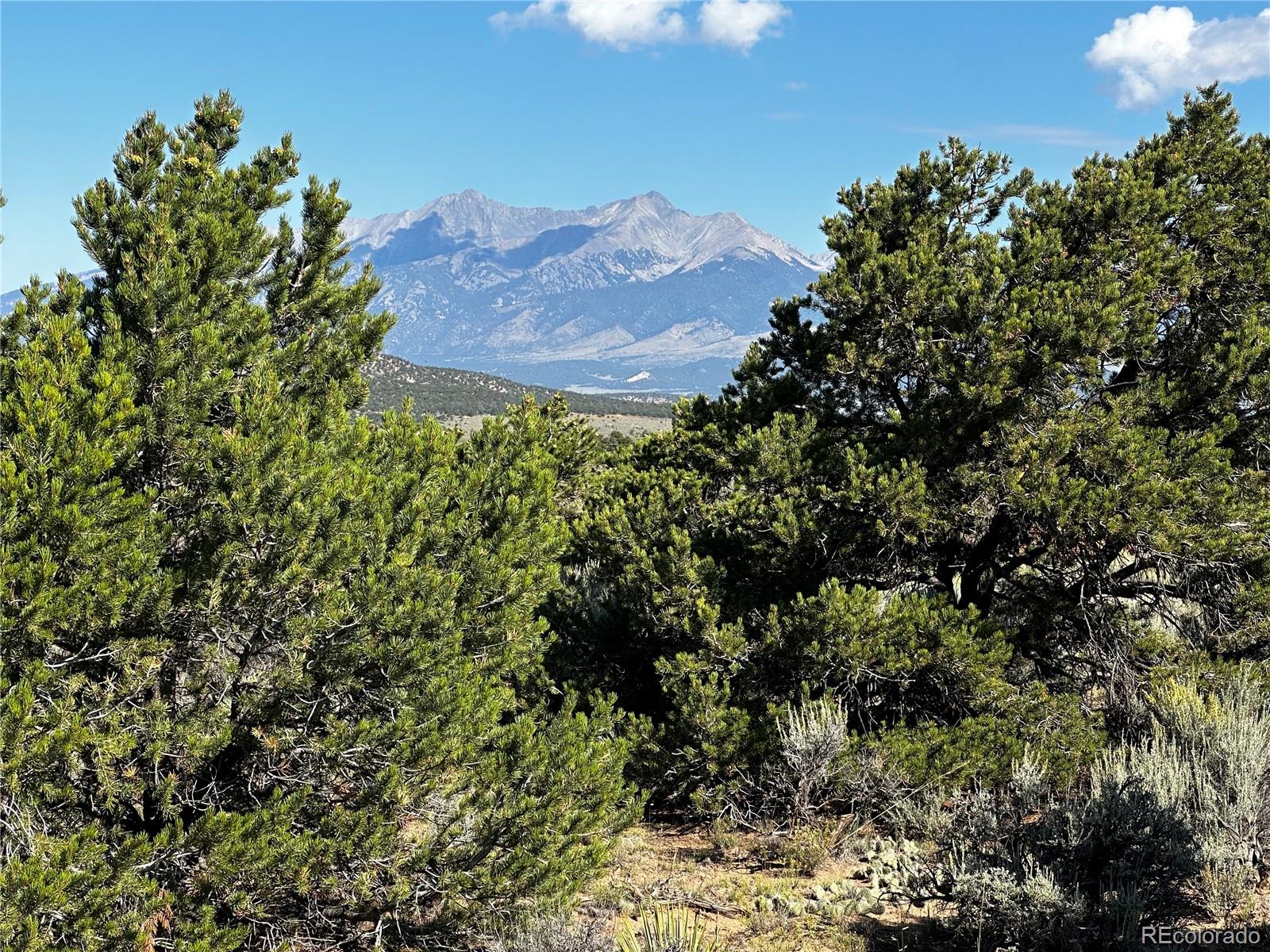 a view of a house with a mountain and a forest