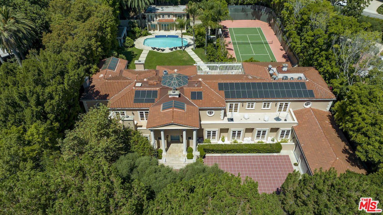 an aerial view of a house