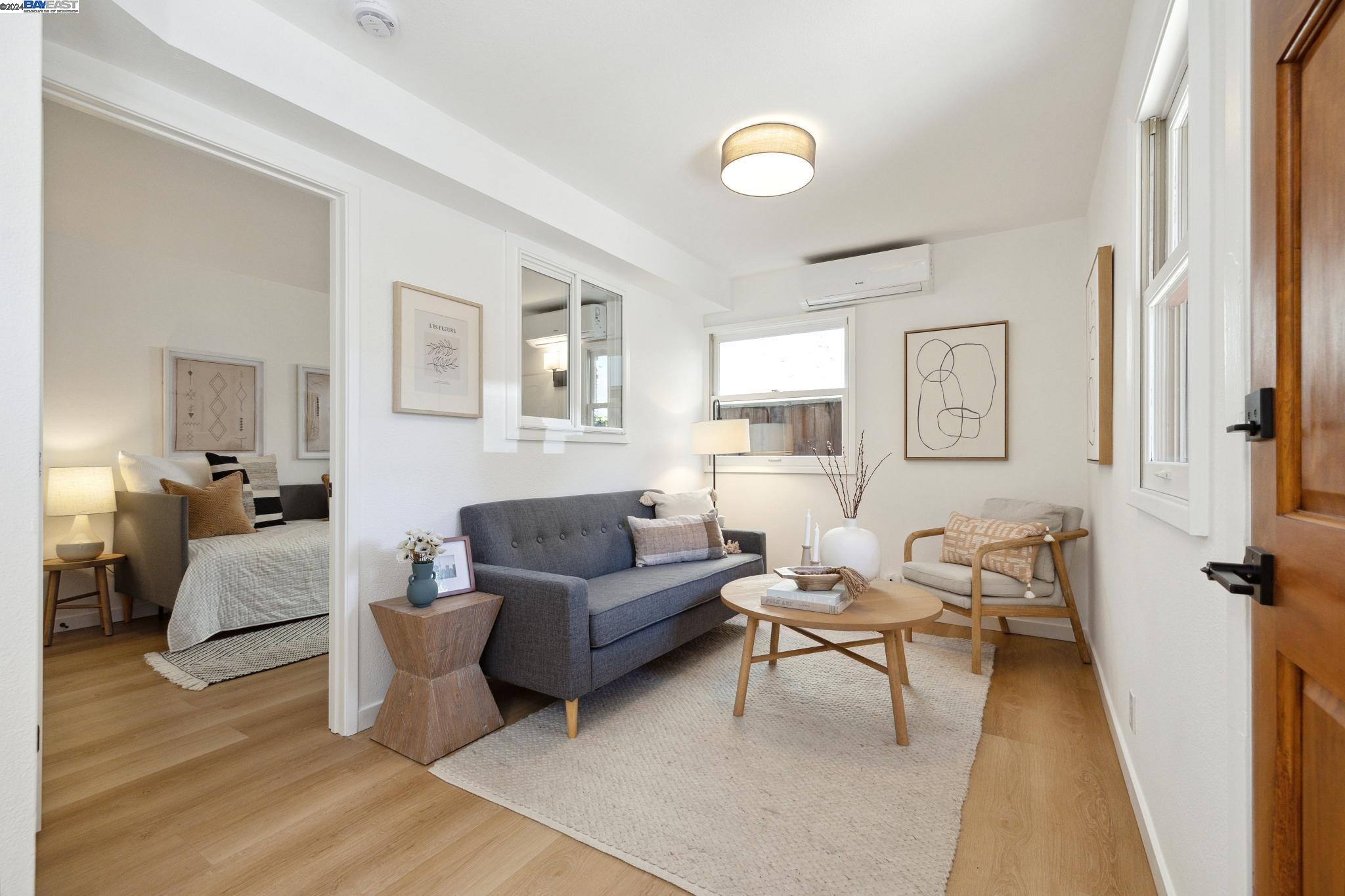 a living room with furniture and a couch