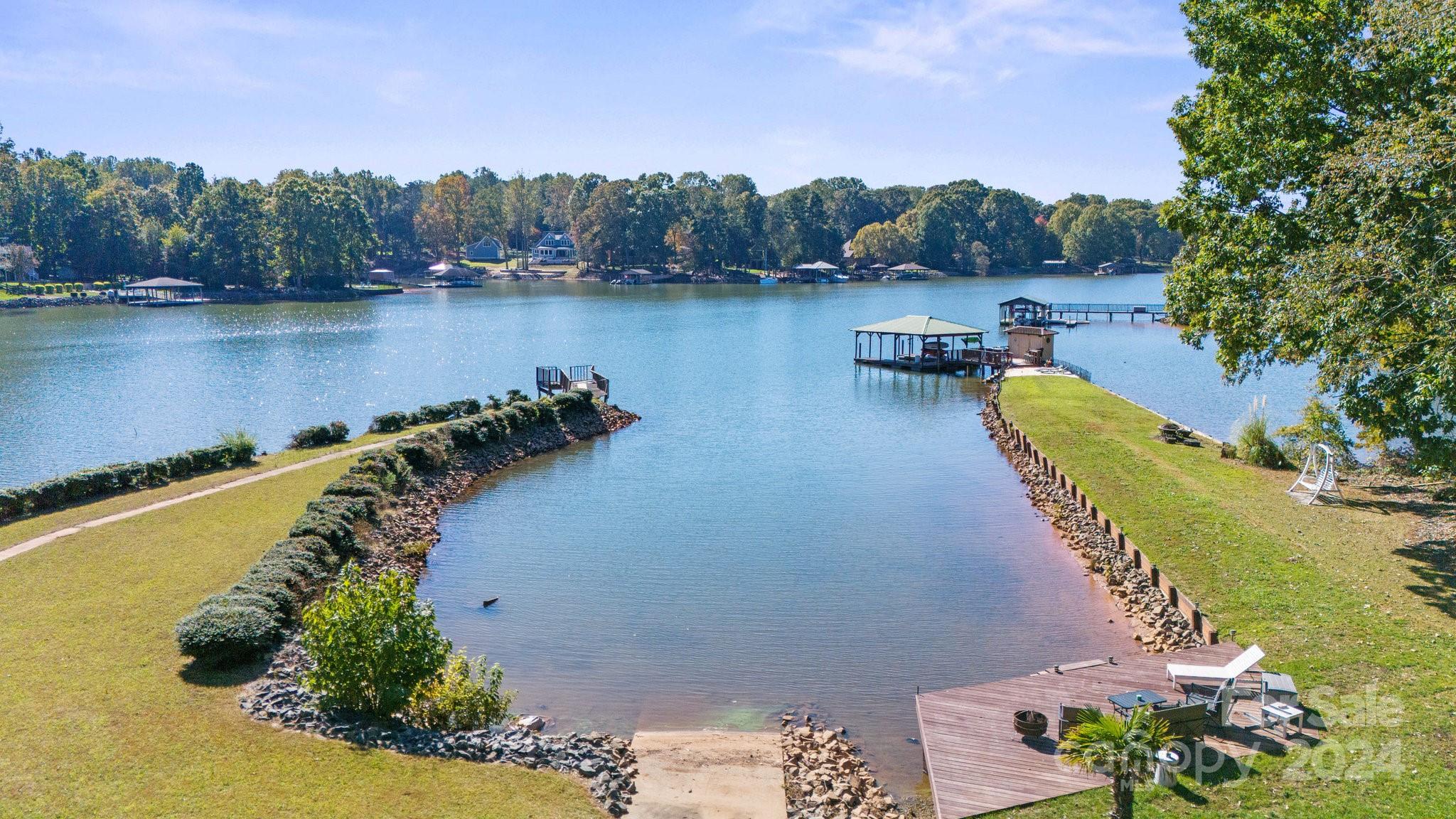 a view of a lake with a mountain view